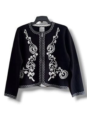 Sioni Milano Embroidered Boyfriend Cardigan for Women
